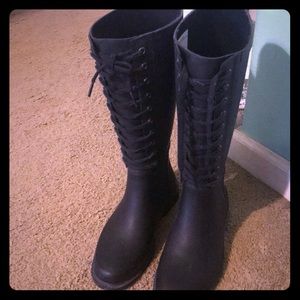 Lace up Rubber Rainboots